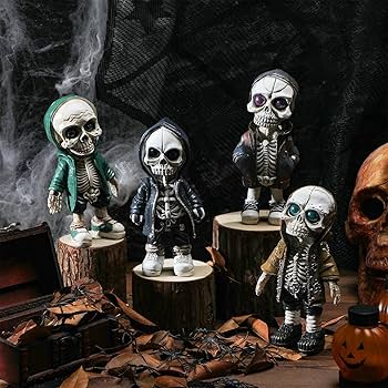 Halloween Cool Skeleton Figurines Halloween Skeleton Doll Resin Ornament Home Decor